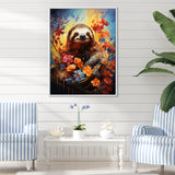 Mellow Flower Sloth - Sloth Home Decor Art