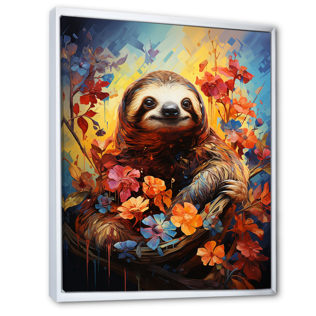 Mellow Flower Sloth - Sloth Home Decor Art