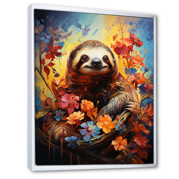 Mellow Flower Sloth - Sloth Home Decor Art