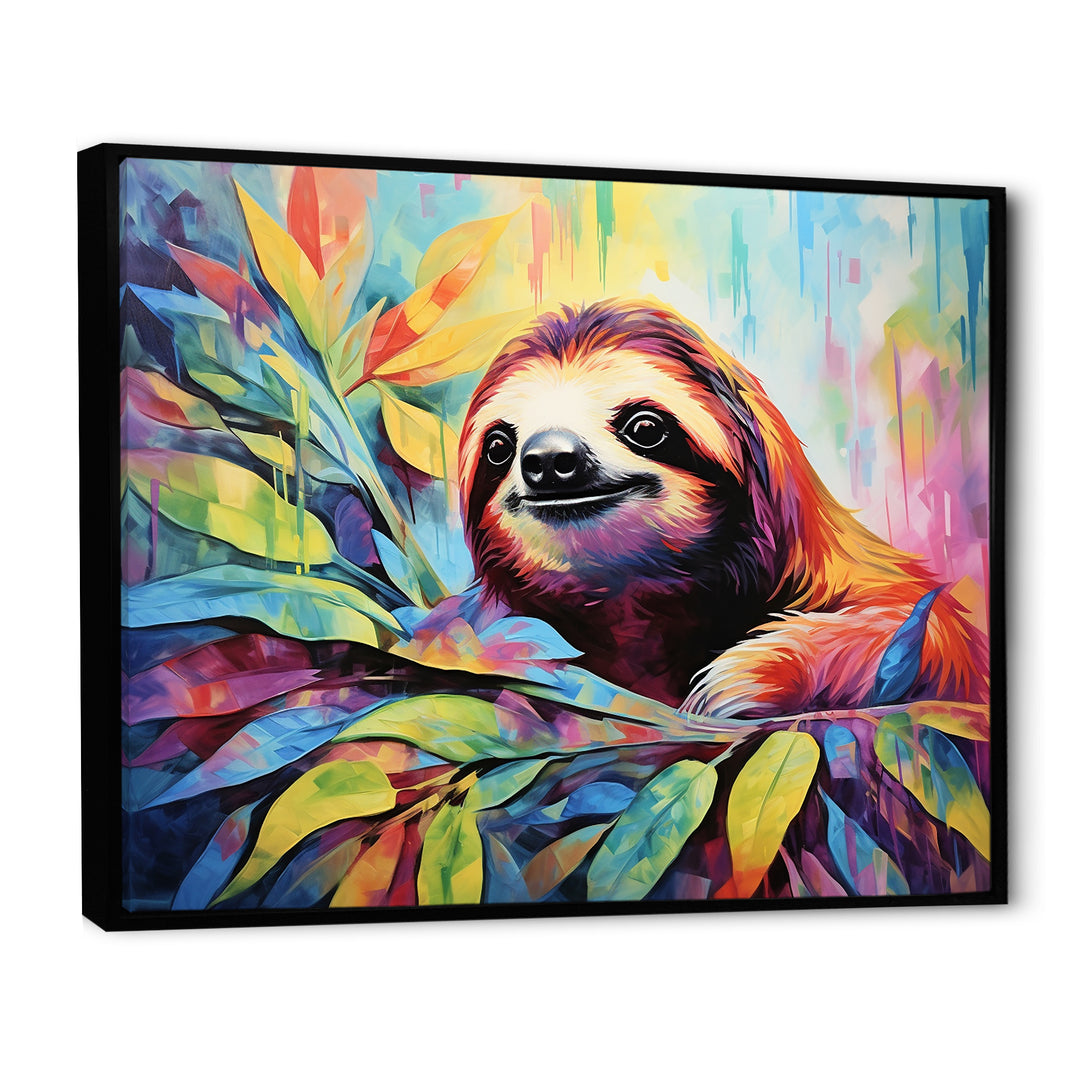 Colorful Pop Art Sloth - Sloth Living Room Wall Art