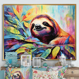 Colorful Pop Art Sloth - Sloth Living Room Wall Art