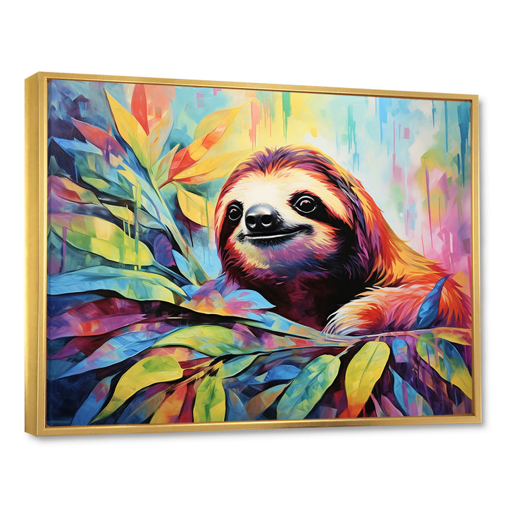 Colorful Pop Art Sloth - Sloth Living Room Wall Art