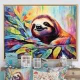 Colorful Pop Art Sloth - Sloth Living Room Wall Art