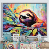 Colorful Pop Art Sloth - Sloth Living Room Wall Art