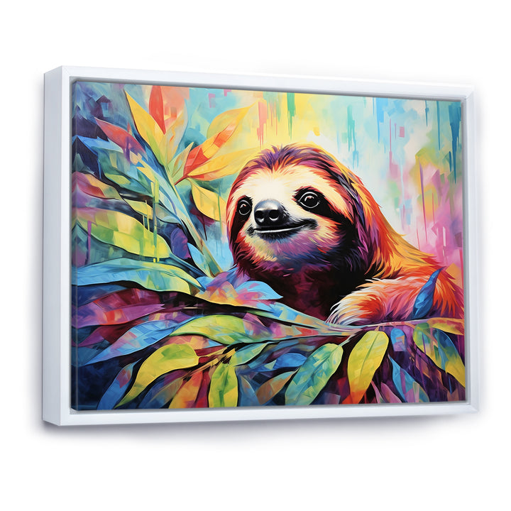 Colorful Pop Art Sloth - Sloth Living Room Wall Art