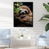Rustic Repose Sloth - Sloth Canvas Wall Art