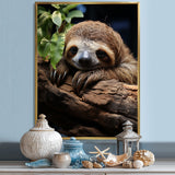 Rustic Repose Sloth - Sloth Canvas Wall Art