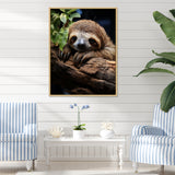 Rustic Repose Sloth - Sloth Canvas Wall Art