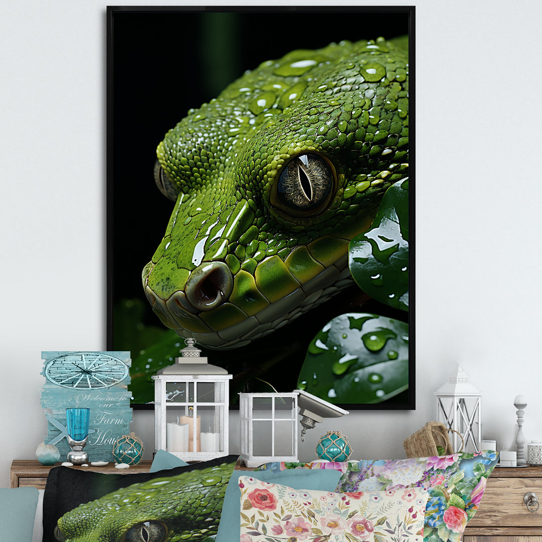 Coiled Emerald Snake - Snake Wall Decor