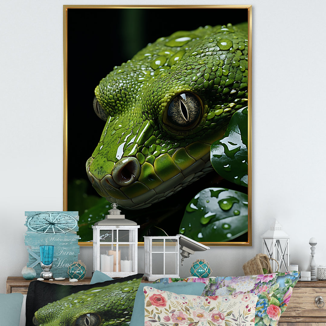 Coiled Emerald Snake - Snake Wall Decor