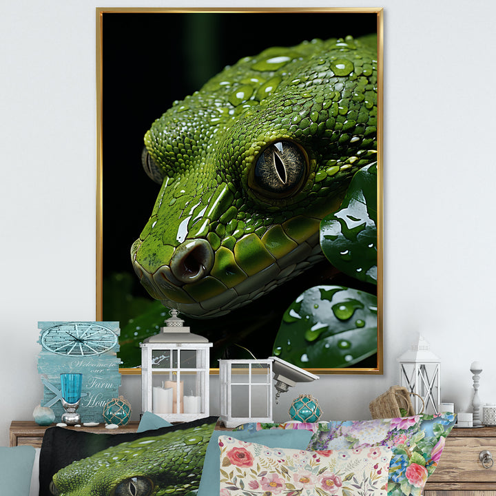 Coiled Emerald Snake - Snake Wall Decor