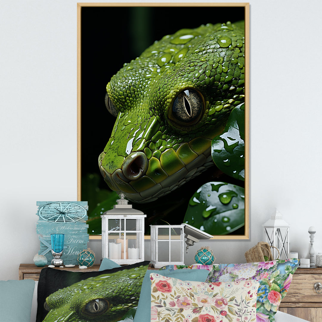 Coiled Emerald Snake - Snake Wall Decor