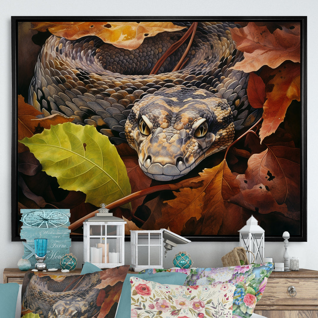 Foliage Slytherin Autumn Snakes - Brown Snake Wall Art