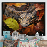 Foliage Slytherin Autumn Snakes - Brown Snake Wall Art