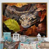 Foliage Slytherin Autumn Snakes - Brown Snake Wall Art
