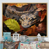 Foliage Slytherin Autumn Snakes - Brown Snake Wall Art