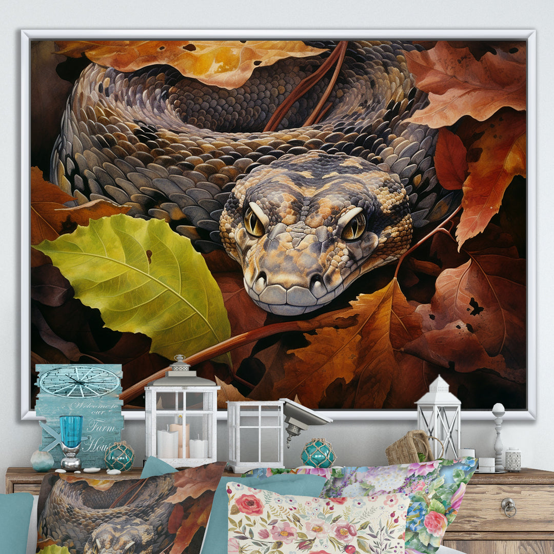 Foliage Slytherin Autumn Snakes - Brown Snake Wall Art