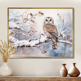 Winter Snowy Owl Charm Landscape - Landscapes Canvas Wall Art