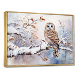 Winter Snowy Owl Charm Landscape - Landscapes Canvas Wall Art