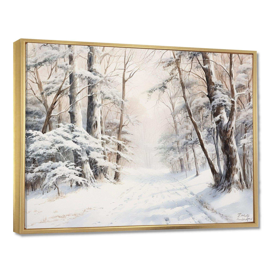 Winter Forest Snow Charm Landscape - Landscapes Canvas Wall Art