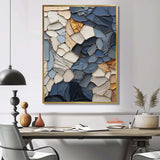 Blue Spiritual Stone Minimalism Painting III - Spiritual Canvas Wall Art