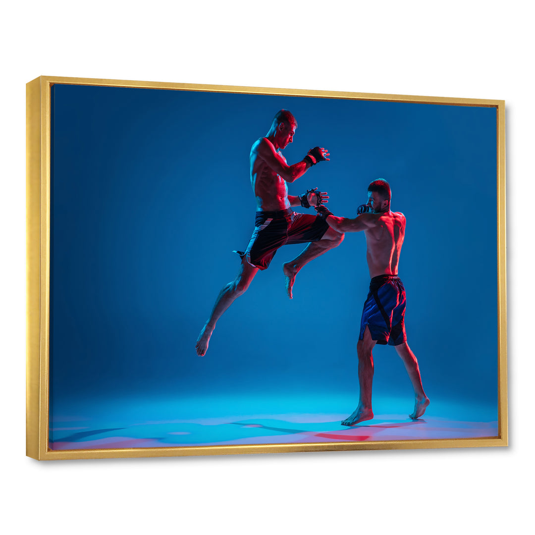 Two MMA Fighters Boxing - Sport Boxer Canvas Wall Art