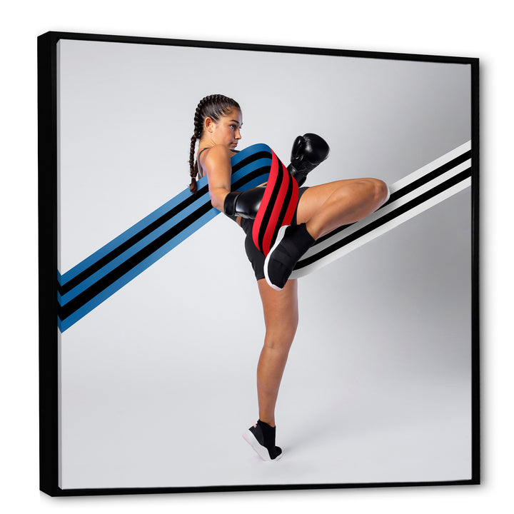 Woman Enjoying Boxing - Sport Boxer Canvas Wall Art