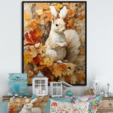 Minimalism Squirrel Beige Painting - Squirrel Framed Canvas Art