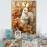 Minimalism Squirrel Beige Painting - Squirrel Framed Canvas Art