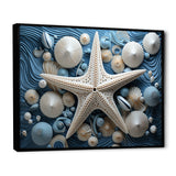 Minimalism Starfish Blue And White - Starfish Canvas Wall Art