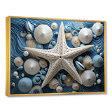 Minimalism Starfish Blue And White - Starfish Canvas Wall Art