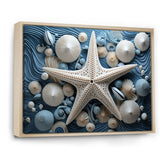 Minimalism Starfish Blue And White - Starfish Canvas Wall Art