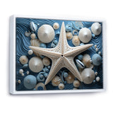 Minimalism Starfish Blue And White - Starfish Canvas Wall Art