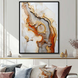 Beige And Orange Minimalism Stone Geode - Landscapes Canvas Wall Art