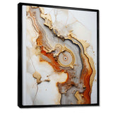 Beige And Orange Minimalism Stone Geode - Landscapes Canvas Wall Art