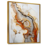 Beige And Orange Minimalism Stone Geode - Landscapes Canvas Wall Art