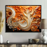 Abstract Coffee Fluid Flames - Abstract Canvas Wall Art