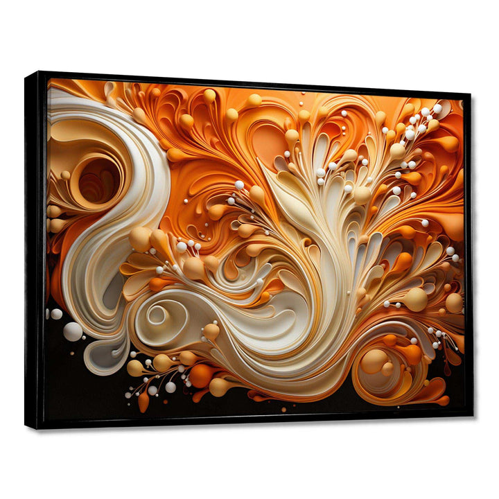 Abstract Coffee Fluid Flames - Abstract Canvas Wall Art