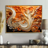 Abstract Coffee Fluid Flames - Abstract Canvas Wall Art