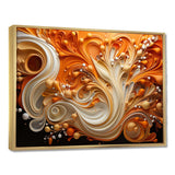 Abstract Coffee Fluid Flames - Abstract Canvas Wall Art