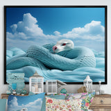 Cyan Snake Serpentine Sky - Snake Wall Decor
