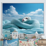 Cyan Snake Serpentine Sky - Snake Wall Decor
