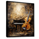 Vintage Violin And Piano Harmony - Music Canvas Wall Art