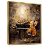 Vintage Violin And Piano Harmony - Music Canvas Wall Art