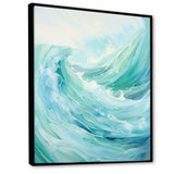 Teal Storm And Wave Expression II - Coastal Canvas Wall Art