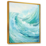 Teal Storm And Wave Expression II - Coastal Canvas Wall Art