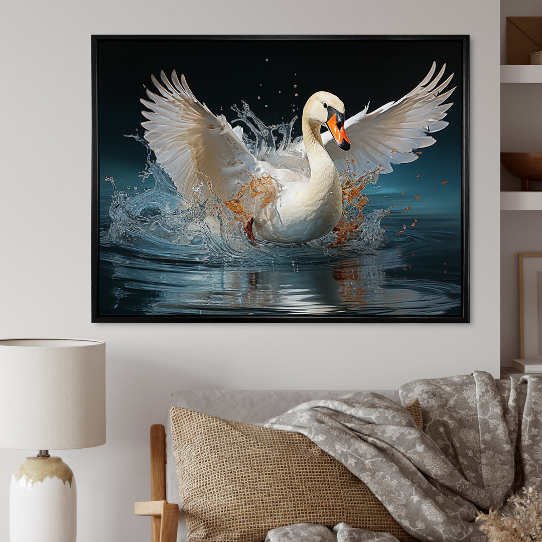 Saw Elegance In Motion - White Swans Wall Art