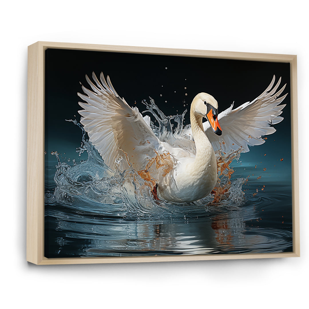Saw Elegance In Motion - White Swans Wall Art