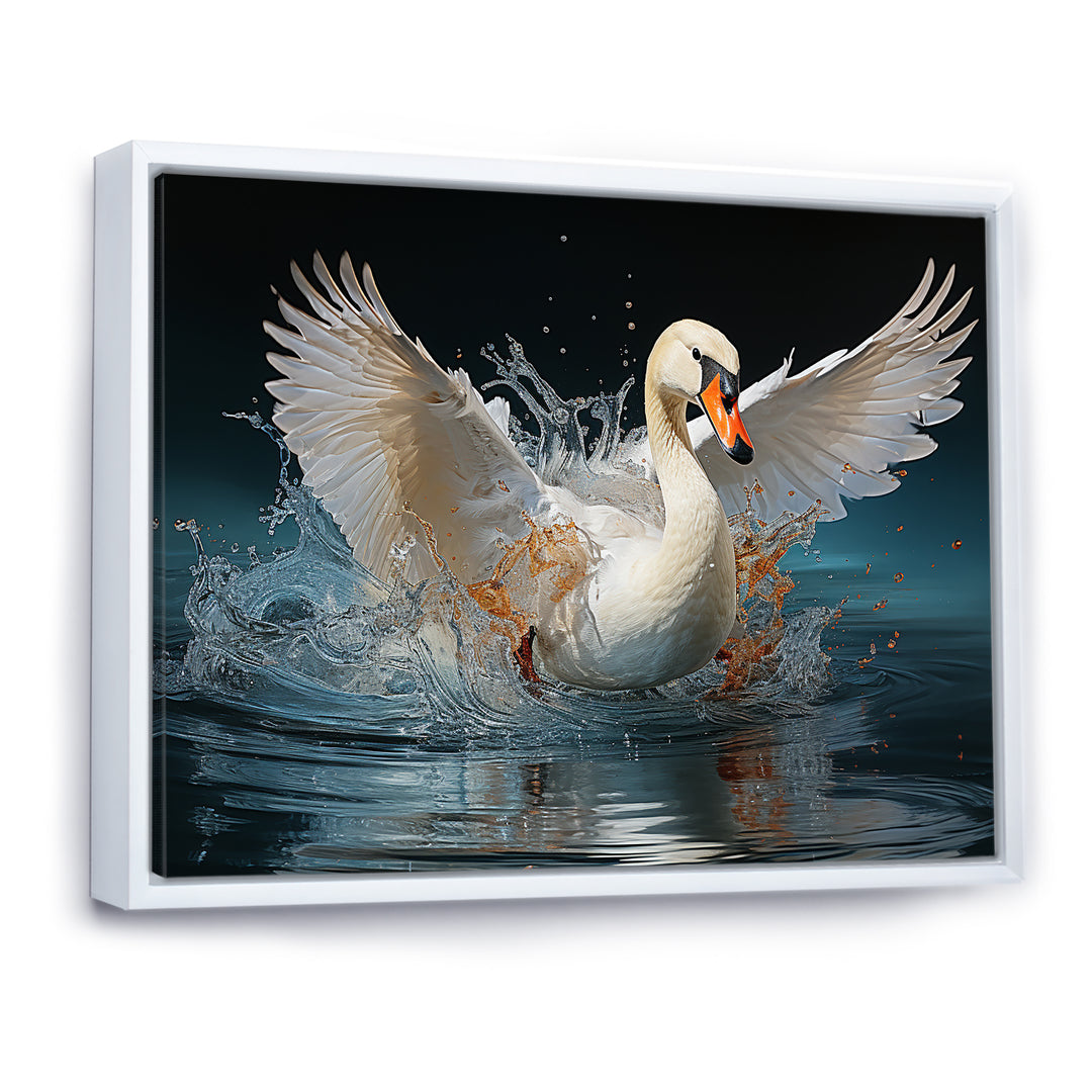 Saw Elegance In Motion - White Swans Wall Art