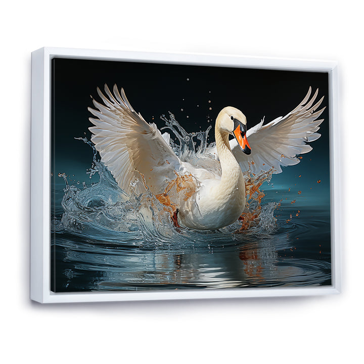 Saw Elegance In Motion - White Swans Wall Art